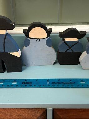 Vintage Hand Painted Amish Family Wooden